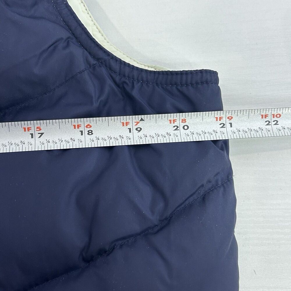 Old Navy Down Puffer Vest Women's Large Green Blue White Zips & Snaps Y2K 90s - Picture 8 of 9